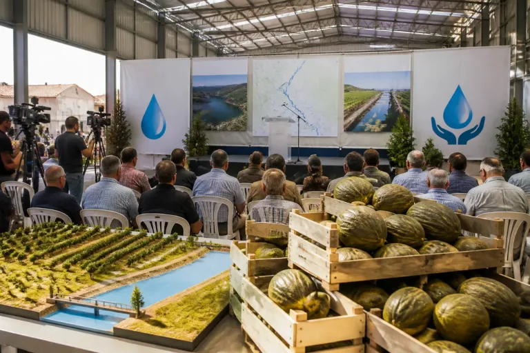 Valverde insta en FERIMEL a desarrollar el Pacto del Agua para asegurar el futuro del campo