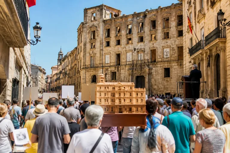 Vecinos de Huesca exigen la restauración urgente del antiguo Seminario en una procesión cívica