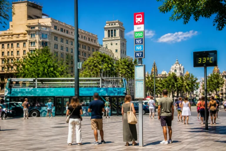 Vecinos denuncian que Plaça de Catalunya pierde la marquesina de bus y queda expuesta al sol