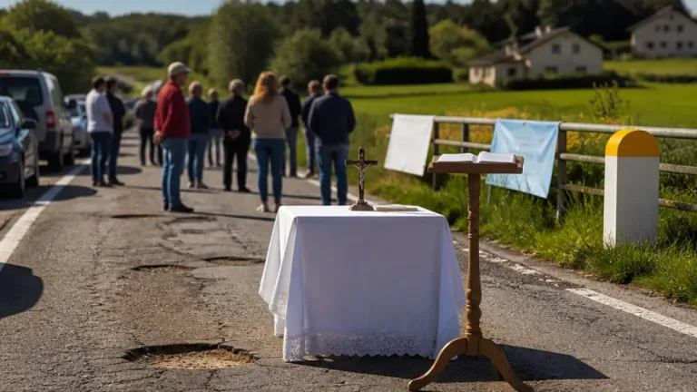 Vecinos y sacerdote convocan una misa en la LU-170 para exigir el arreglo del firme en Xermade