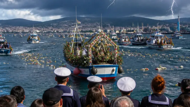 Vigo celebra la procesión marítima de la Virgen del Carmen entre embarcaciones y recuerdo a los desaparecidos