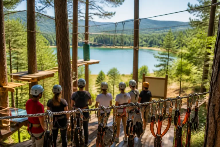 VinuesAventura: tirolinas y circuitos entre pinos junto a la Laguna Negra, plan ideal para familias