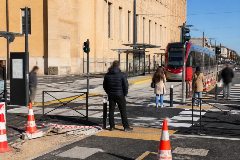 Zaragoza culmina la reforma de los pasos peatonales del tranvía en Romareda tras dos accidentes